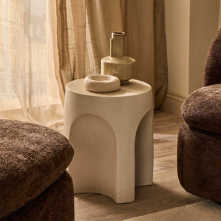 Haven Side Table - Stone Effect – Feather & Black