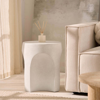 Haven Side Table - Stone Effect – Feather & Black