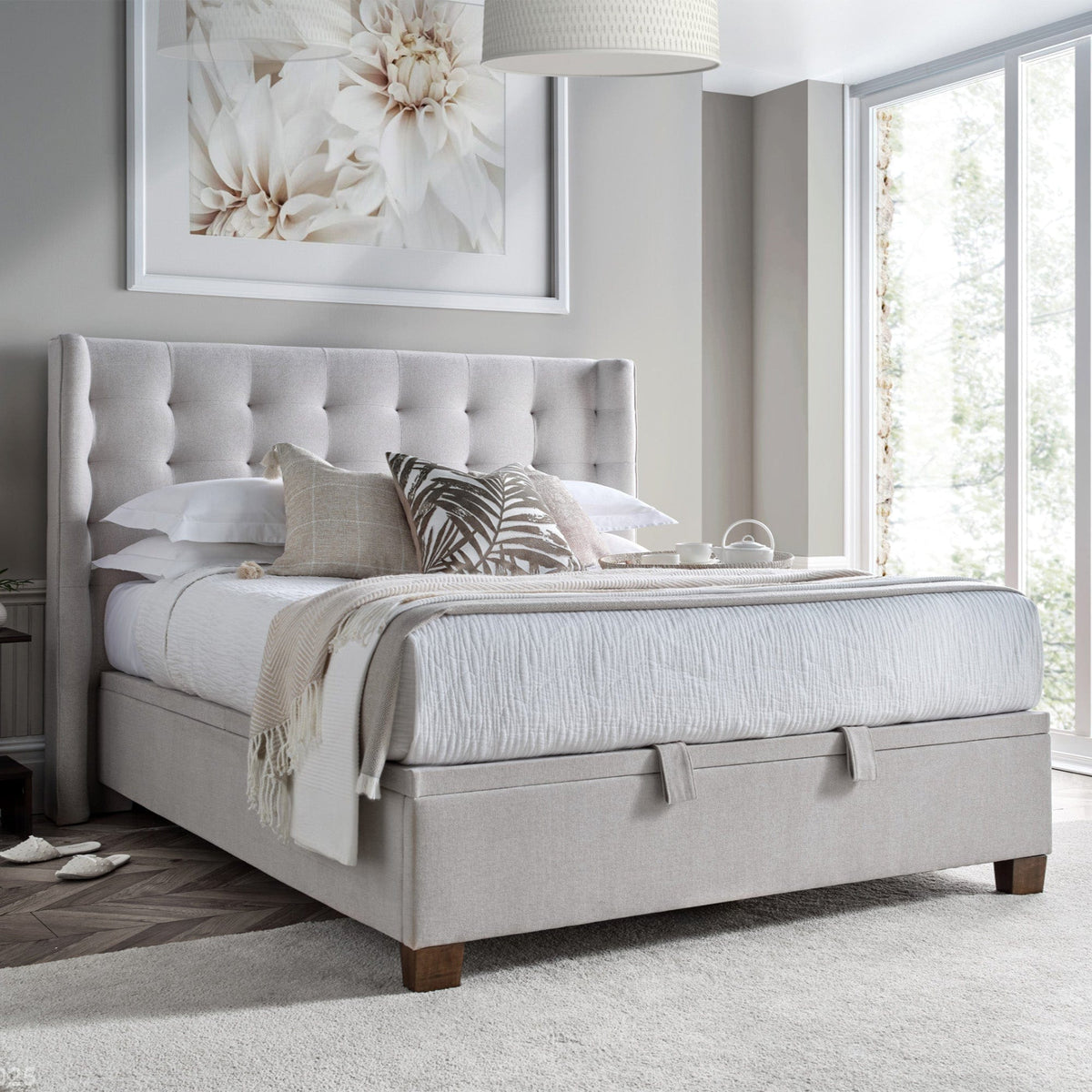 Hazel - Ottoman Laura Ashley Bed, Maskat Clay