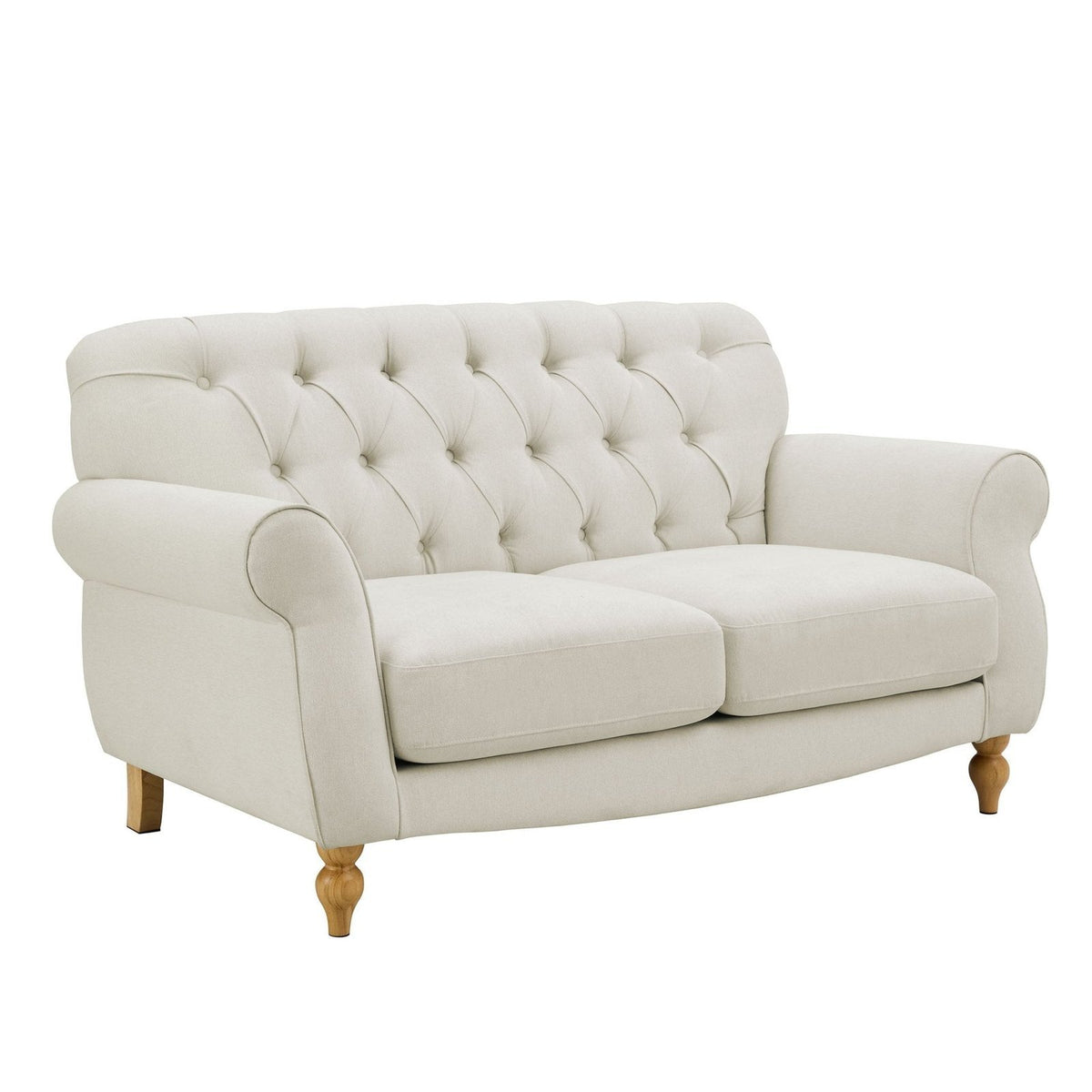 Hebden 2 Seater Black & Feather Sofa - Cream Linen