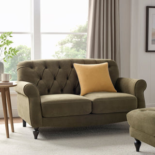 Hebden 2 Seater Sofa - Olive Green – Feather & Black