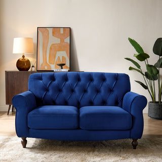Hebden 2 Seater Sofa - Royal Blue – Feather & Black