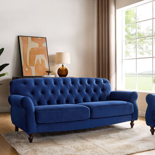 Hebden 3 Seater Sofa - Royal Blue – Black & Feather