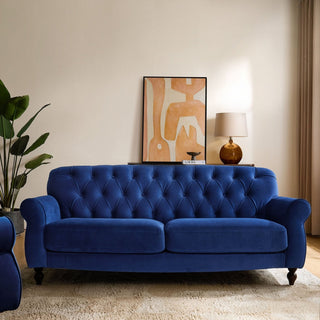 Hebden 3 Seater Sofa - Royal Blue – Black & Feather