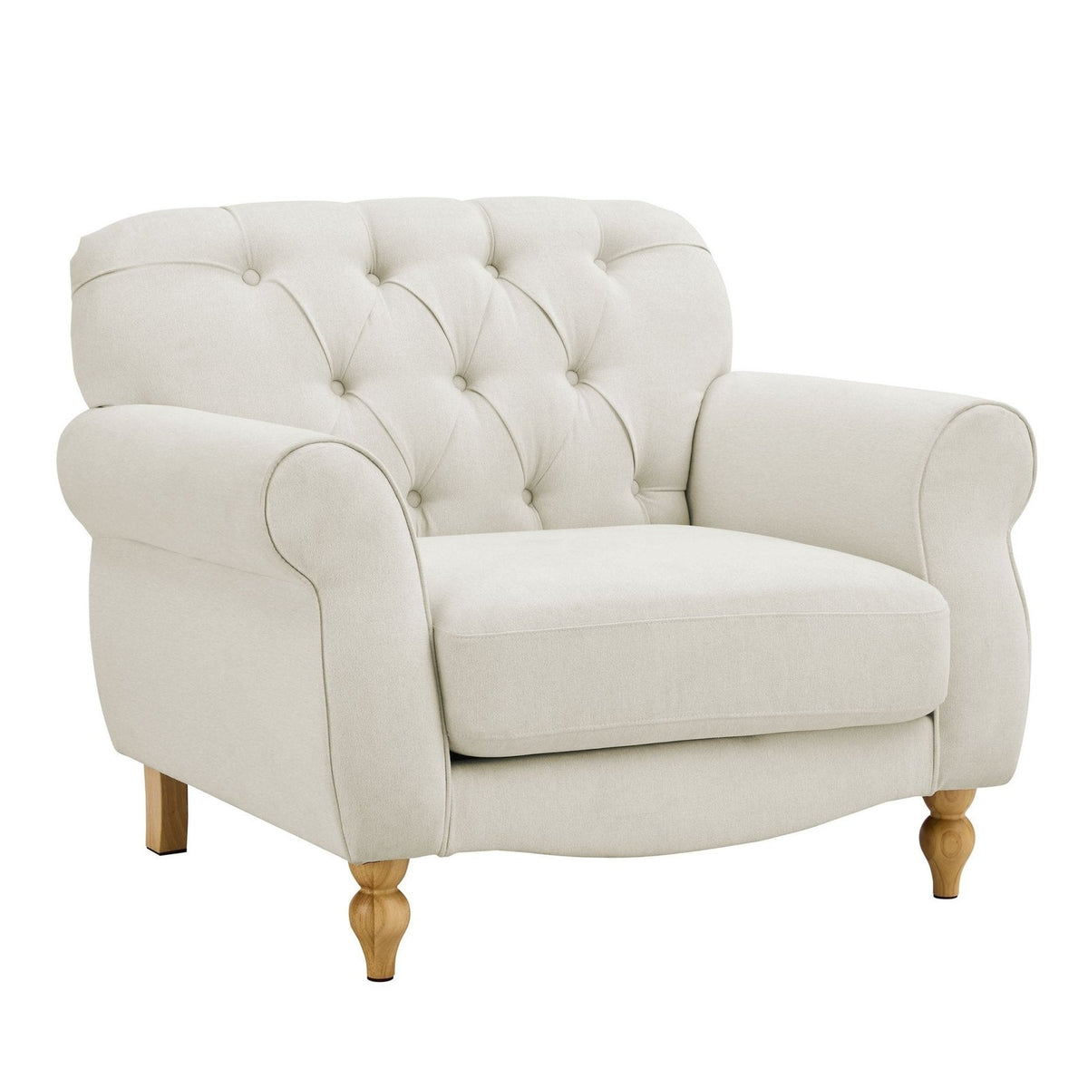 Hebden Armchair - Cream Linen – Black & Feather