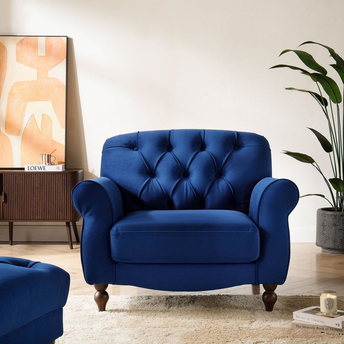 Hebden Armchair - Royal Blue – Black & Feather