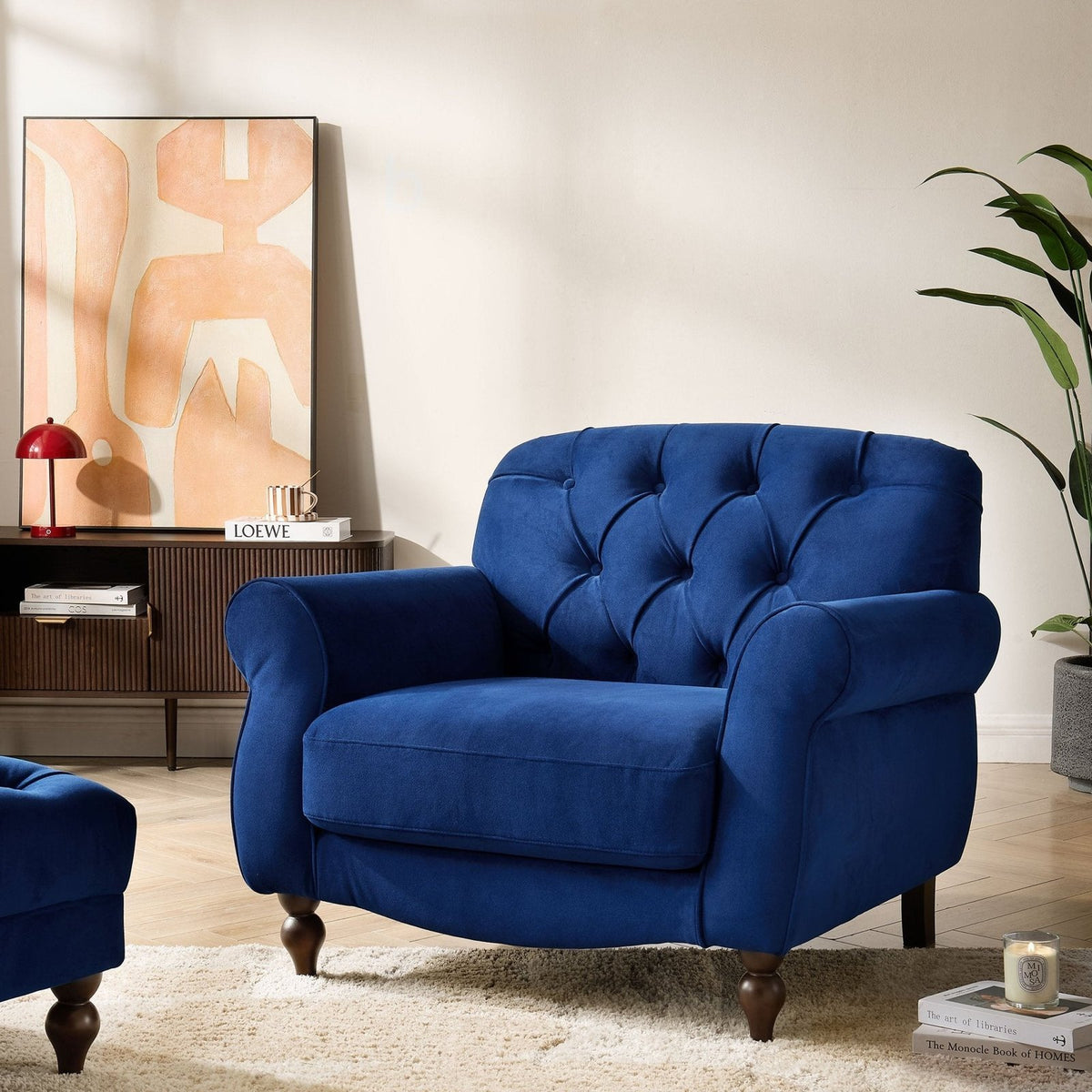 Hebden Armchair - Royal Blue – Black & Feather