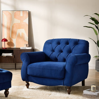 Hebden Armchair - Royal Blue – Black & Feather