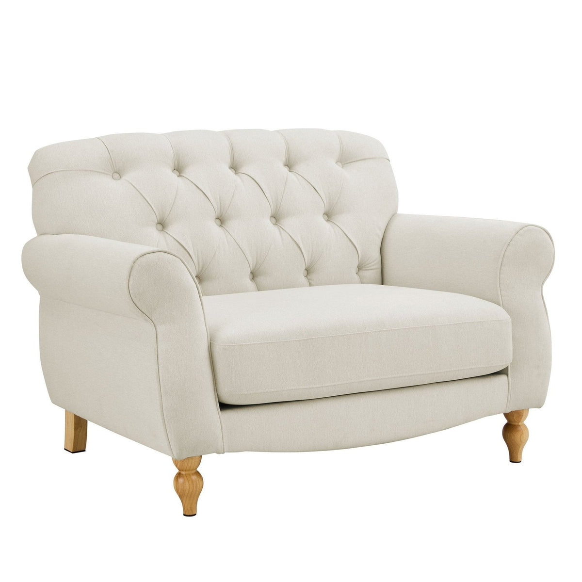 Hebden Loveseat Feather & Black - Cream Linen