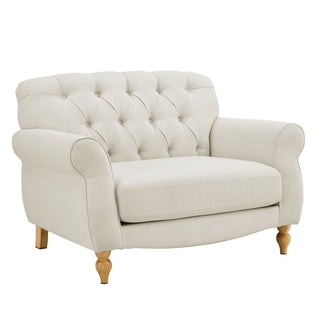 Hebden Loveseat Feather & Black - Cream Linen
