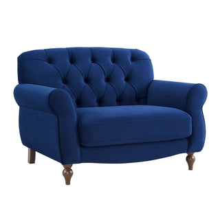 Hebden Loveseat Feather & Black - Royal Blue
