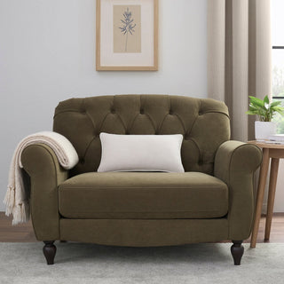 Hebden Loveseat - Olive Green – Black & Feather