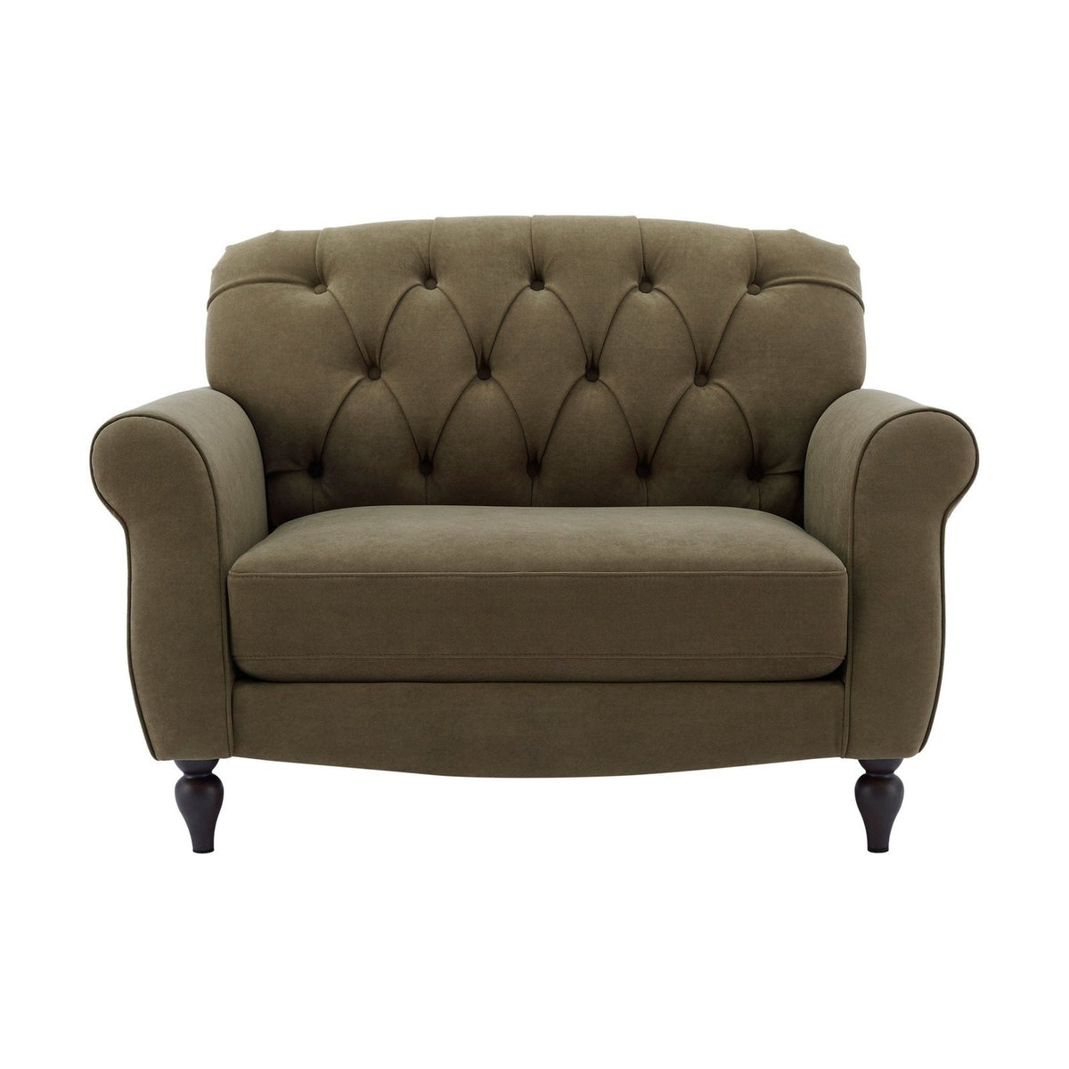 Hebden Loveseat - Olive Green – Black & Feather
