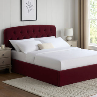 Hebden Ottoman Storage Feather & Black Bed - Berry