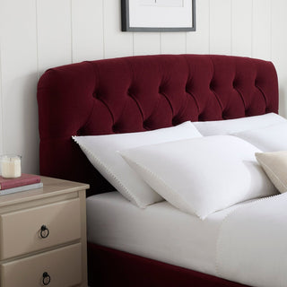 Hebden Ottoman Storage Feather & Black Bed - Berry