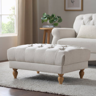 Hebden Pouffe Feather & Black - Natural Stripe