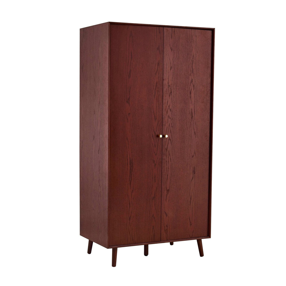 Heidi Oak 2 Door Wardrobe - Cherry Wood – Black & Feather