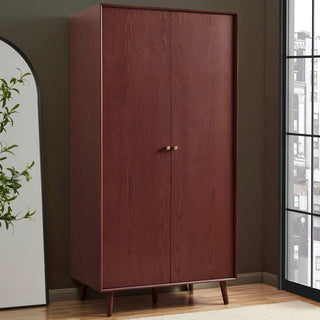 Heidi Oak 2 Door Wardrobe - Cherry Wood – Black & Feather