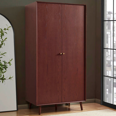 Heidi Oak 2 Door Wardrobe - Cherry Wood – Black & Feather