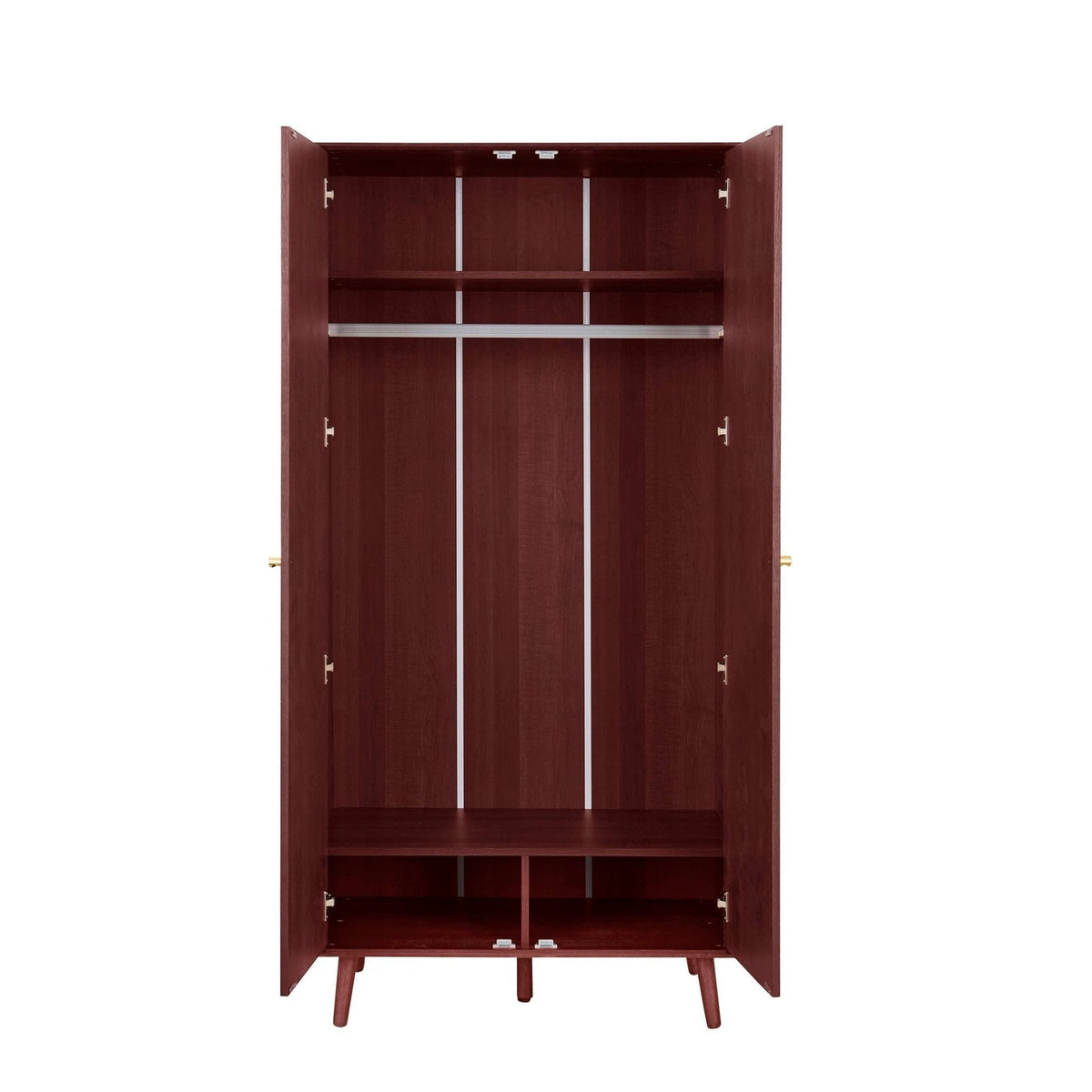 Heidi Oak 2 Door Wardrobe - Cherry Wood – Black & Feather