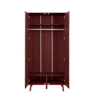 Heidi Oak 2 Door Wardrobe - Cherry Wood – Black & Feather
