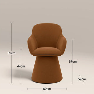 Herman Swivel Carver Dining Chair | Caramel Brown Sustainable Mohair Velvet – Laura Ashley UK