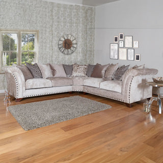Holly Fabric Pillow Back Corner LauraAshley Sofa With Studs - 1C1