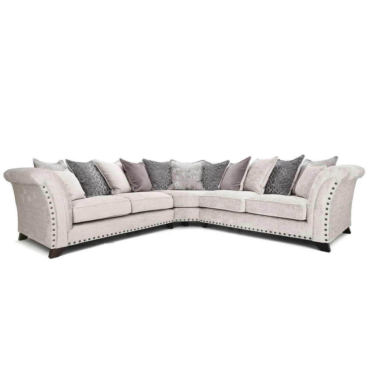 Holly Fabric Pillow Back Corner LauraAshley Sofa With Studs - 1C1