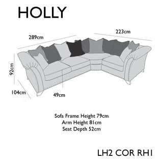 Holly Fabric Pillow Back Corner LauraAshley Sofa With Studs - 1C1