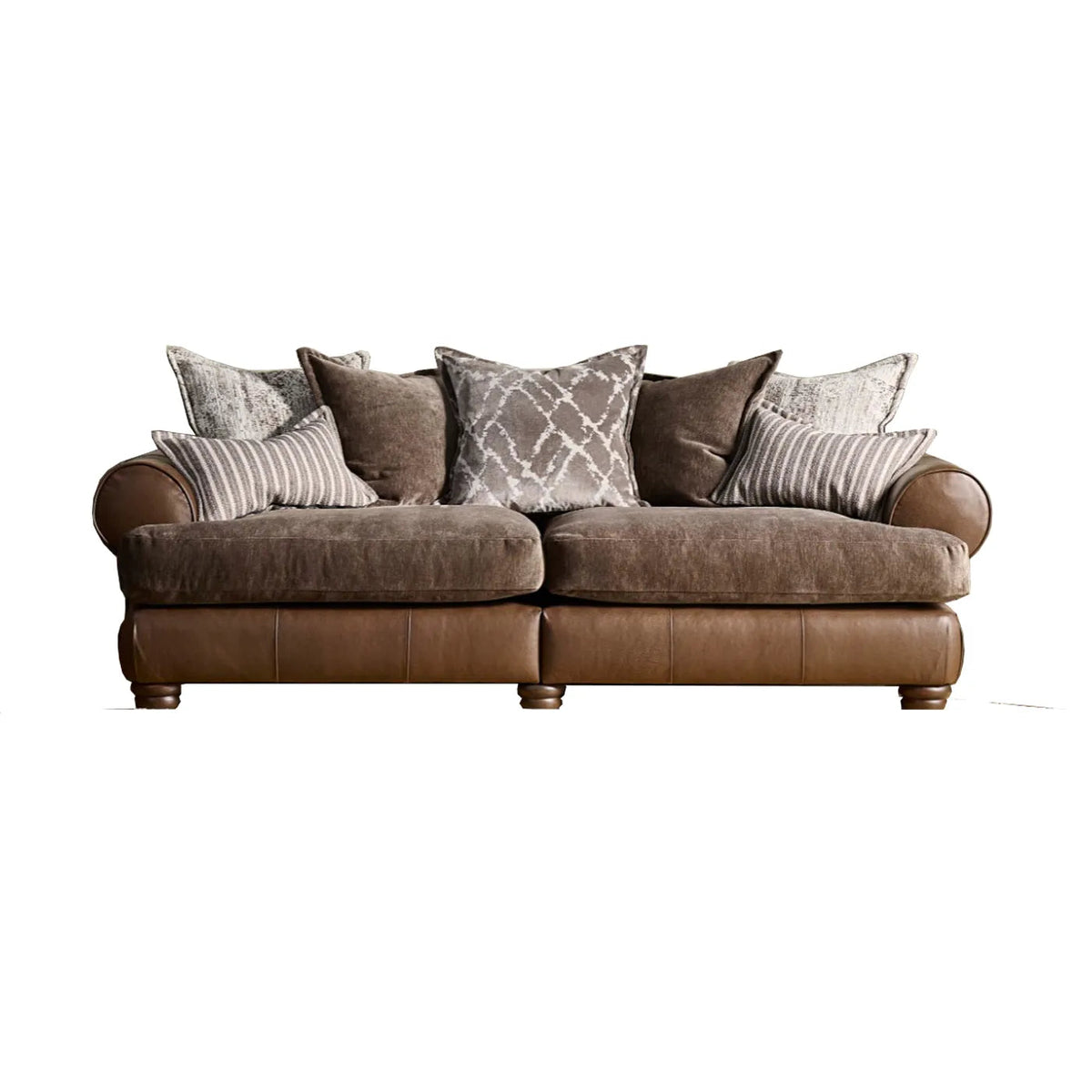 Horatio Brown Leather & Pablo Mole Fabric Sofa – Laura Ashley