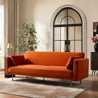 Hudson Click Clack Sofa Bed - Bright Orange – Feather & Black