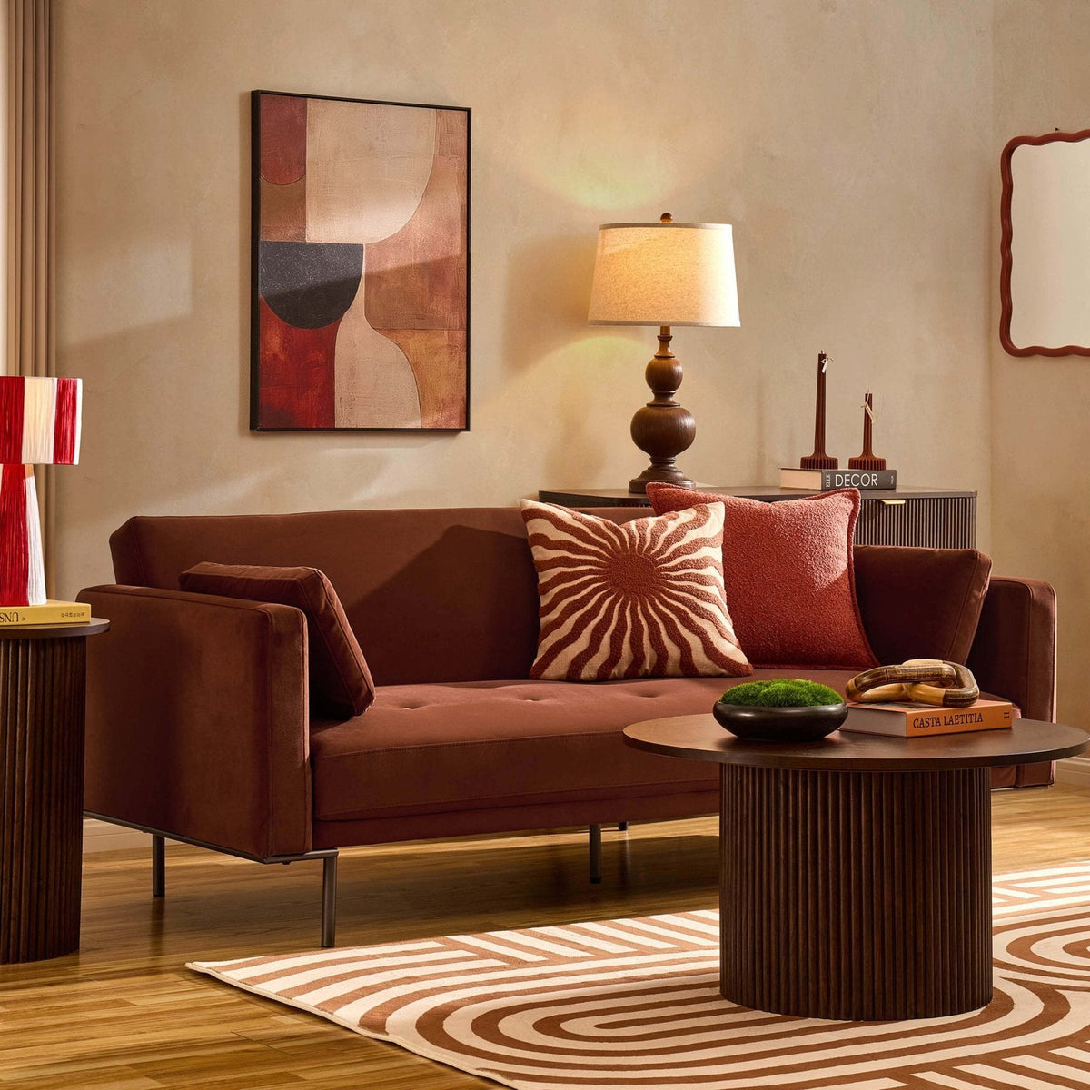 Hudson Click Clack Sofa Bed - Terracotta – Black & Feather