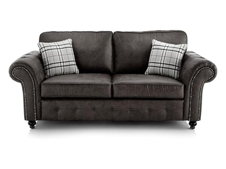 Hugo Black Bonded Laura Ashley Leather 2 Seater Sofa