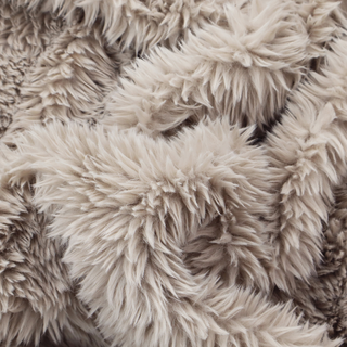 Husky Faux Fur Cool Laura Ashley Beige Colour Upholstery Fabric CTR-1169