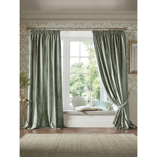 Laura Ashley Loretta Velvet Pale Truffle Curtains