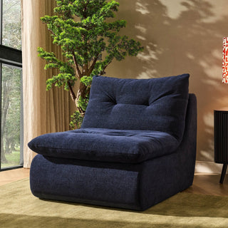 Immy Relaxed Accent Black & Feather Chair - Chenille Navy