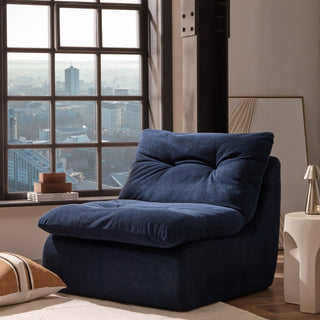 Immy Relaxed Accent Black & Feather Chair - Chenille Navy
