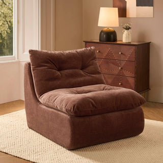 Immy Relaxed Accent Chair - Chenille Dark Rust – Feather & Black