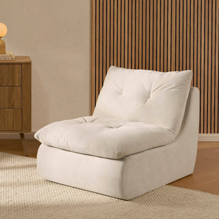 Immy Relaxed Accent Chair - Chenille Ivory – Feather & Black