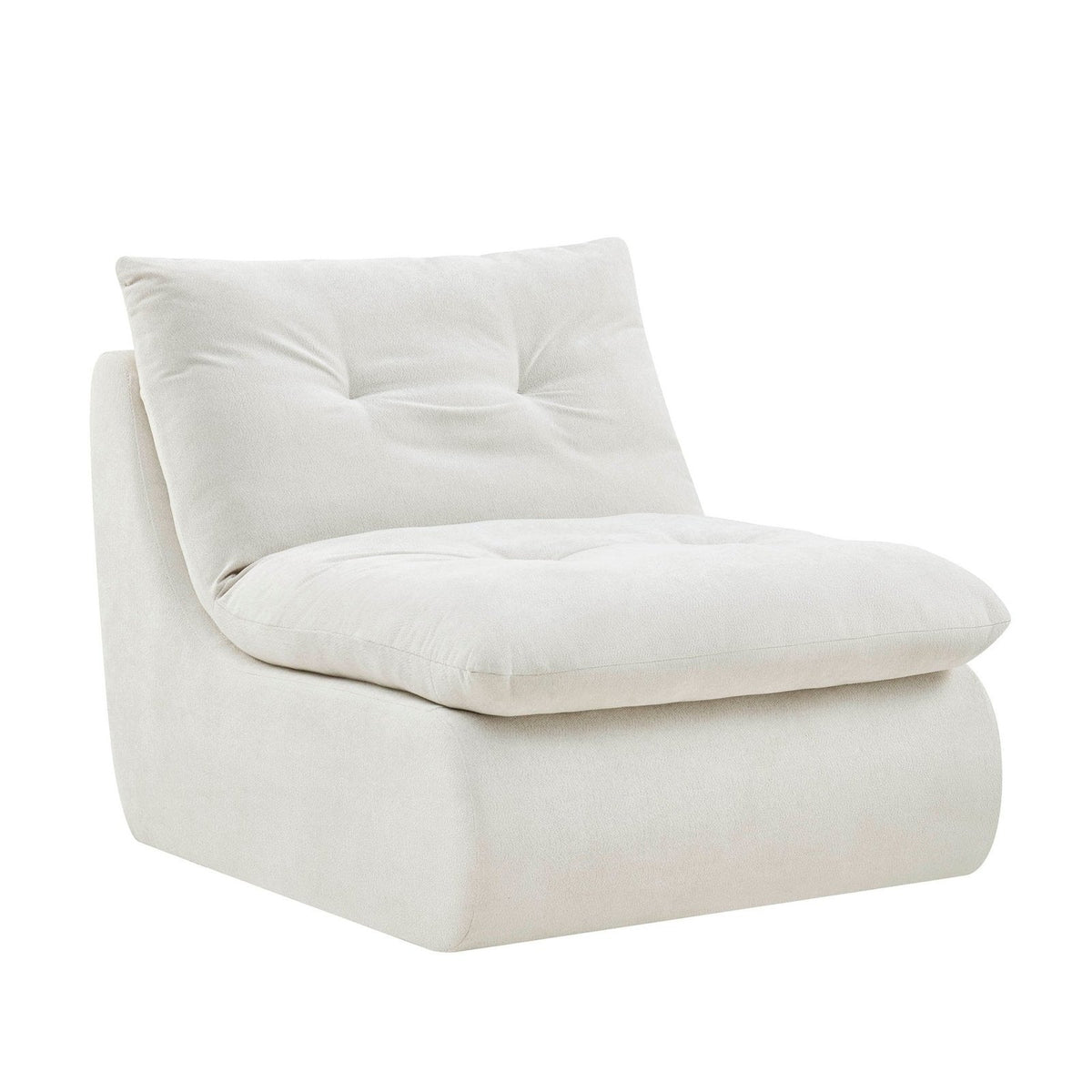 Immy Relaxed Accent Chair - Chenille Ivory – Feather & Black