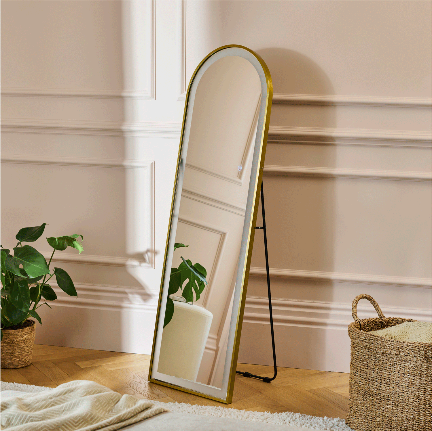 Ingham 145x45cm LED Arch Mirror - Gold – Laura Ashley UK