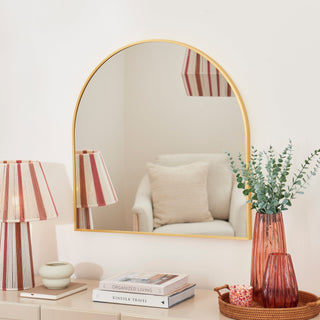 Ingham 70x70cm Metal Laura Ashley Arch Mirror - Gold