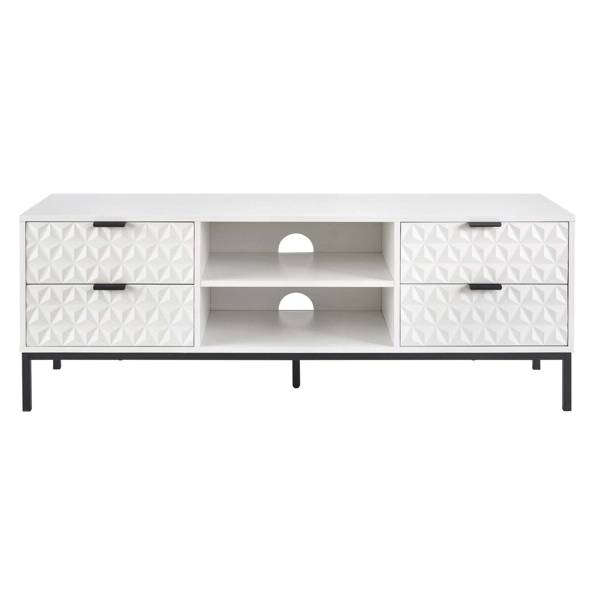 Isabella TV Unit  for Feather & Black TVs up to 60"- White