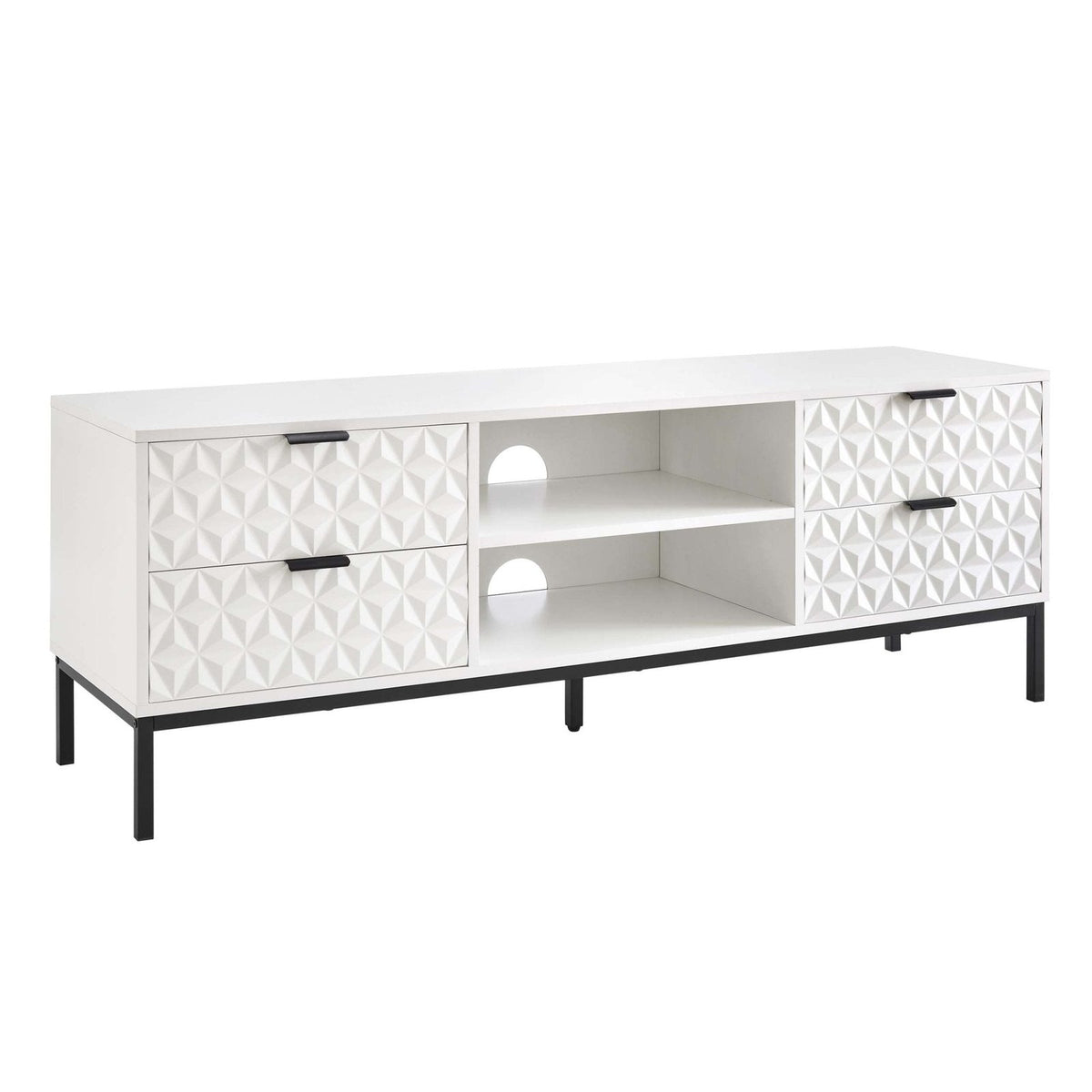 Isabella TV Unit  for Feather & Black TVs up to 60"- White