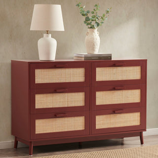 Isla 6 Drawer Chest - Burnt Red – Feather & Black