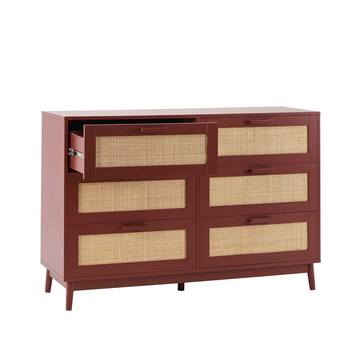 Isla 6 Drawer Chest - Burnt Red – Feather & Black