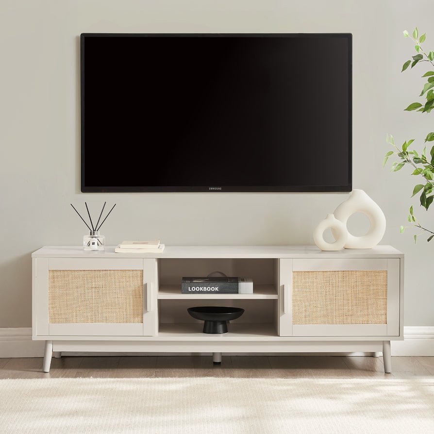 Isla TV Unit for TVs up to 60"- Stone – Feather & Black