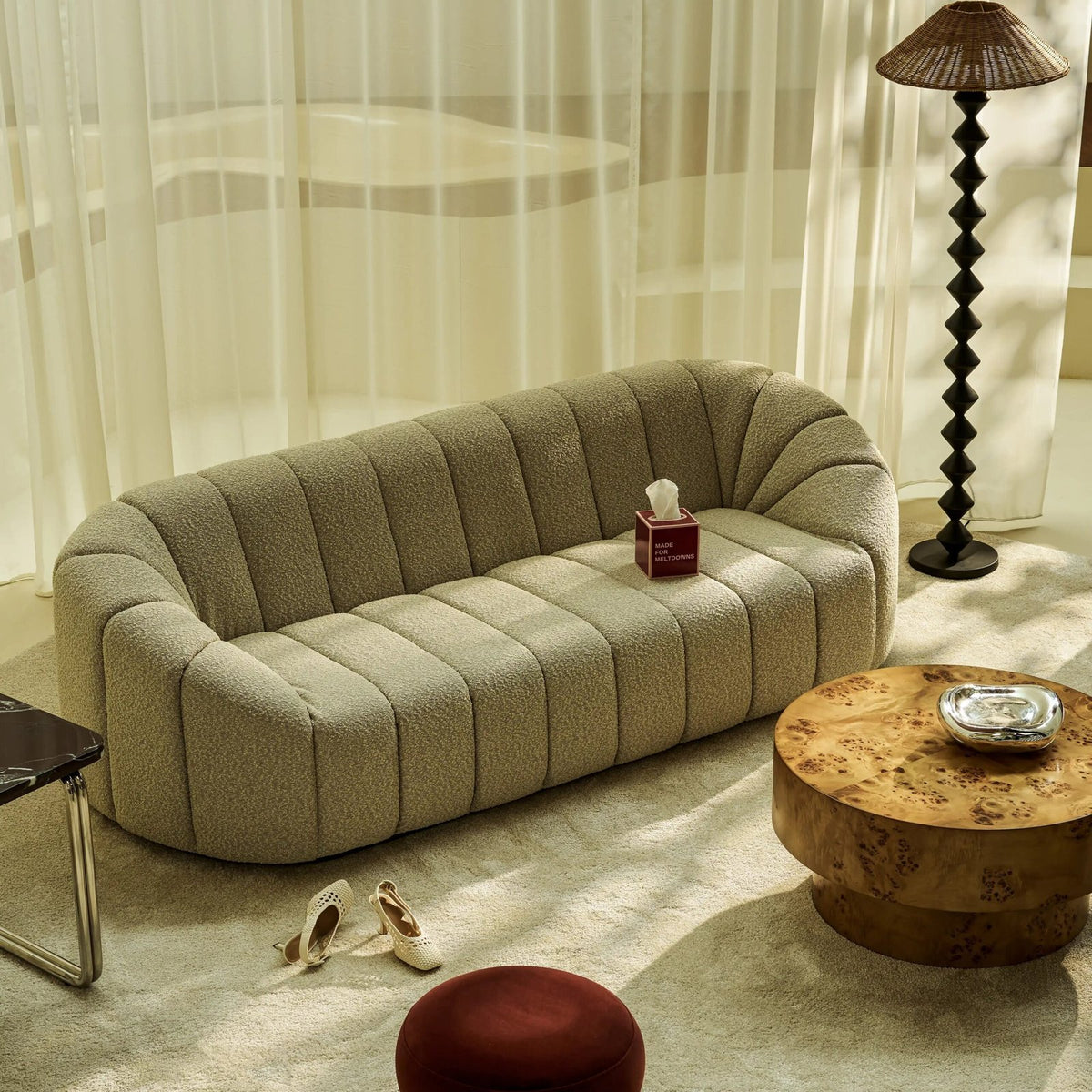 Ivy 3 Seater Sofa Laura Ashley | Speckled Stone Sustainable Boucle
