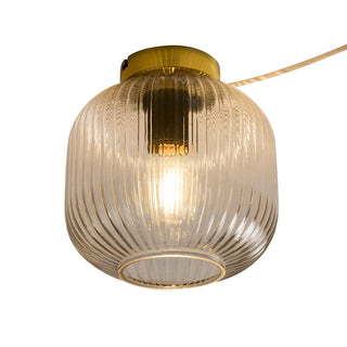 Jules Ribbed Glass Flush Ceiling Light - Clear/Gold – Feather & Black