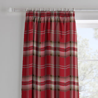 Kelso Check Pencil Pleat Curtains - Red – Laura Ashley UK